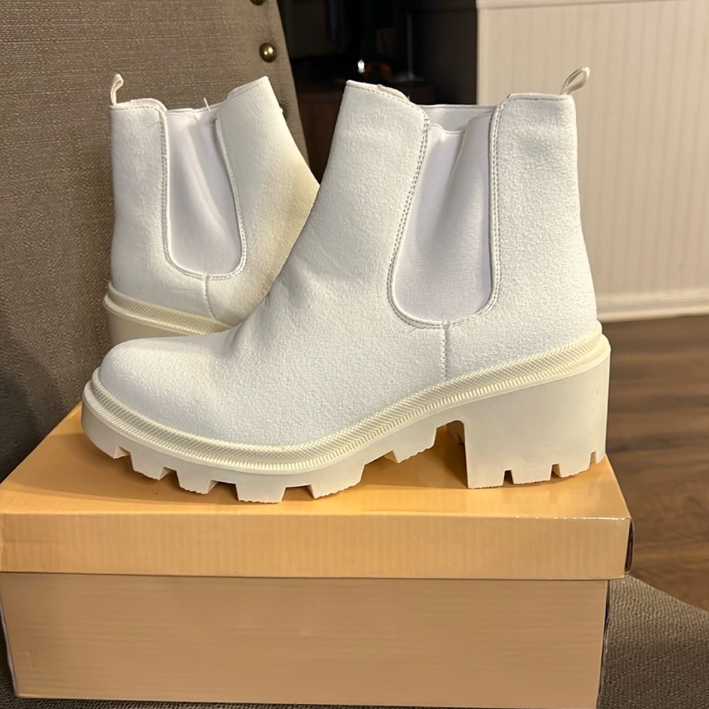 White Chelsea Booties